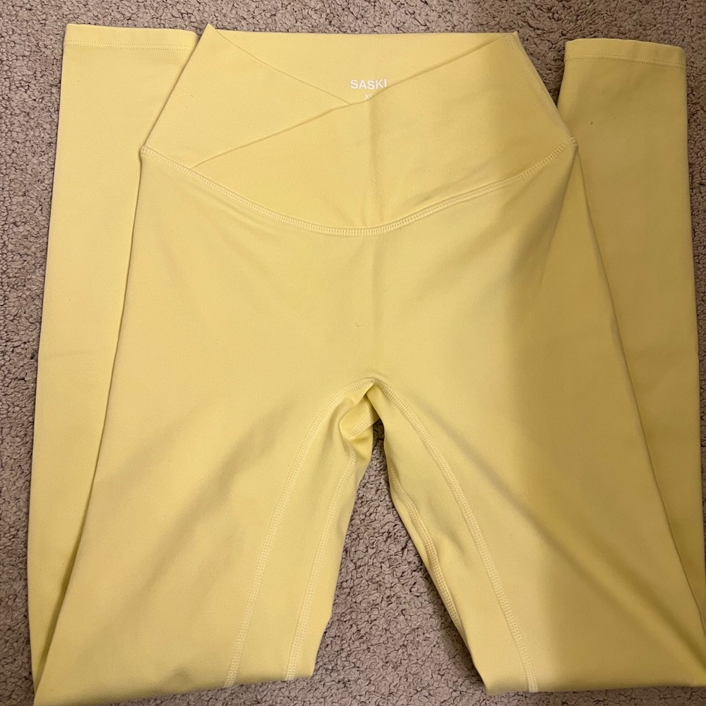 Saski V Waist Daisy Leggings Yellow sz XS